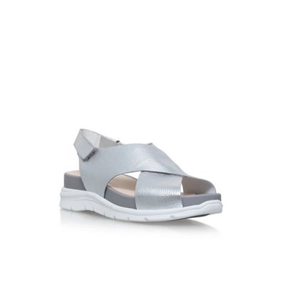 Silver vizara flat sandals